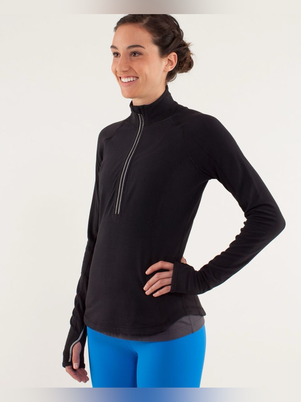 Vintage Lululemon Run: U-Turn Pullover *Silver – Black – 6